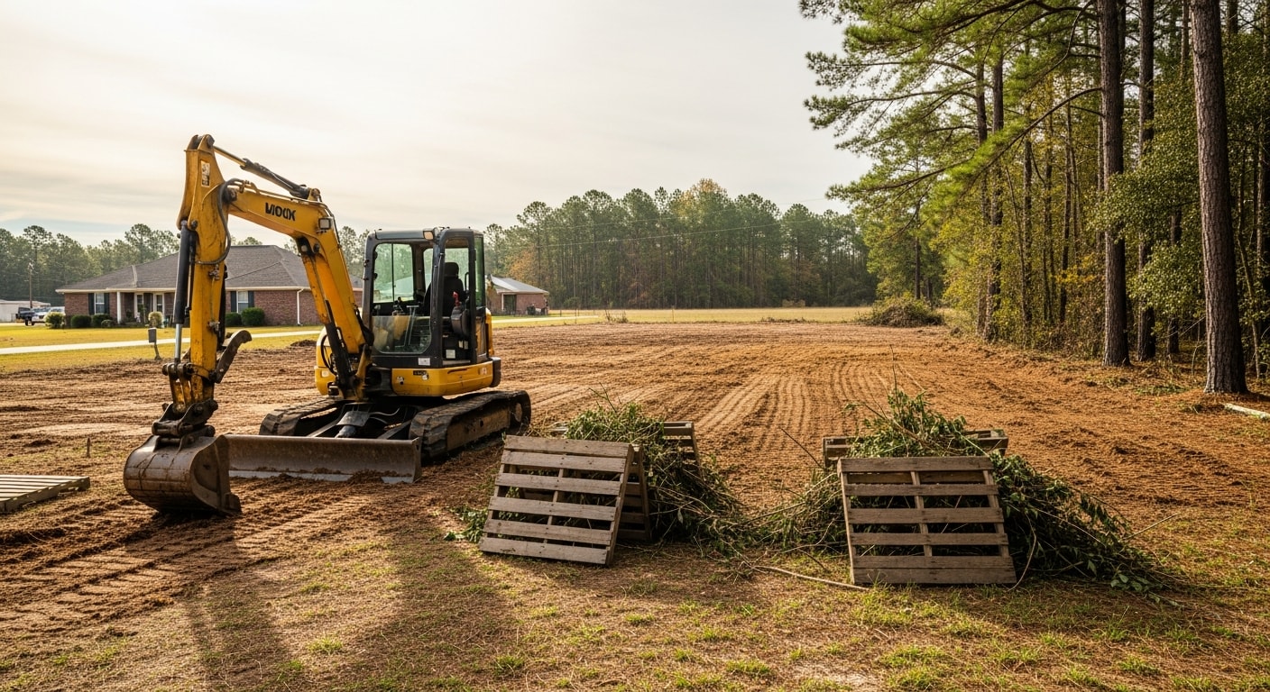 Cleared and graded landscape ready for development